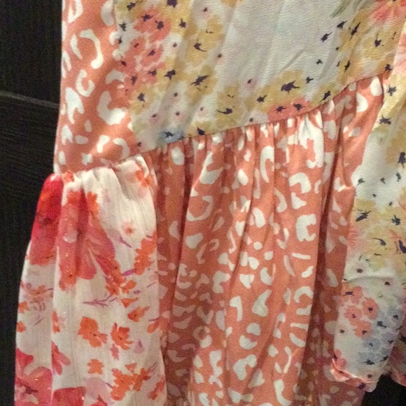 NWT Umgee Ruffled Pink/White Lg & Sm Floral & Leopard Spot Kimono - Picture 3 of 7